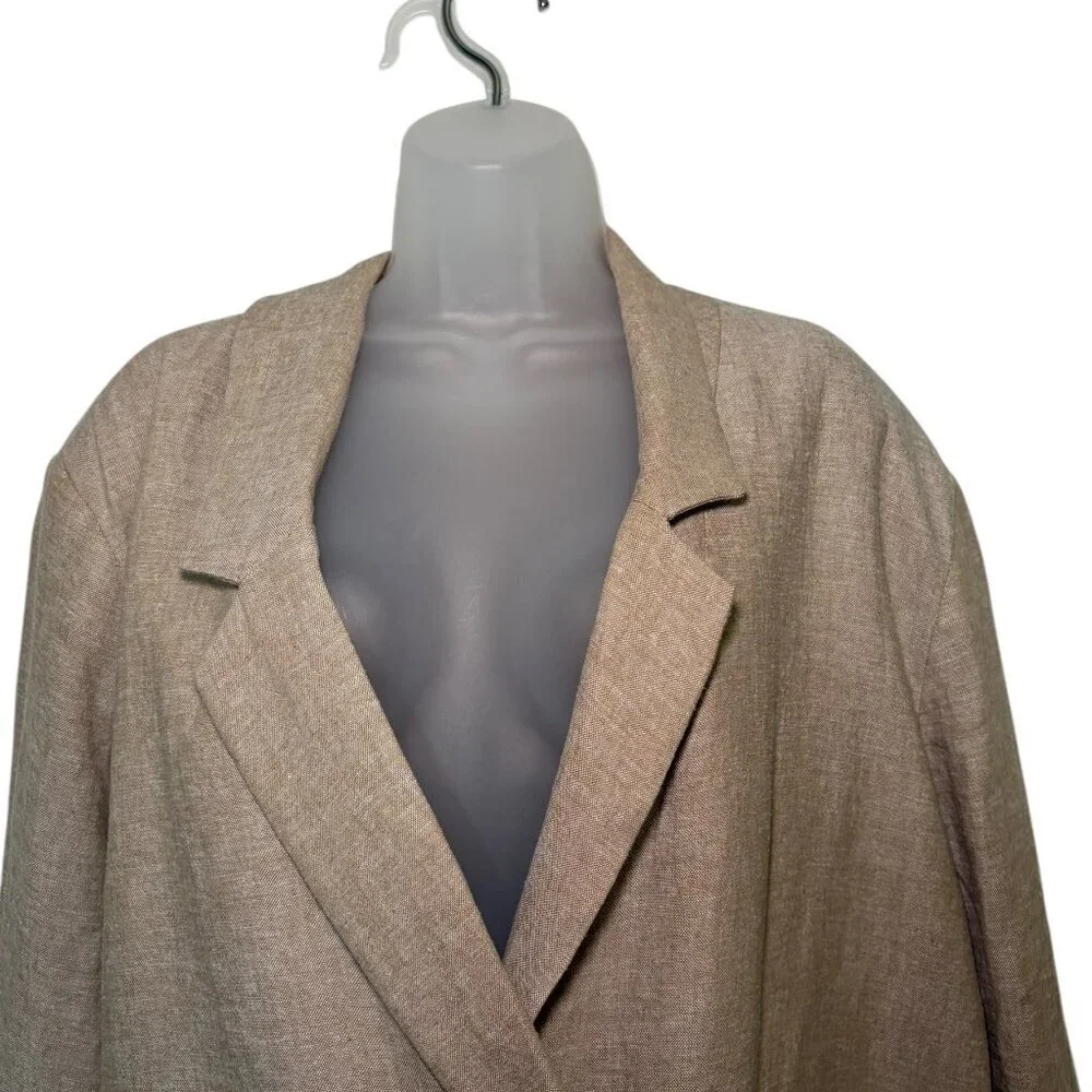 Old Navy Linen Blend Double Breasted Blazer XXL Tan Neutral